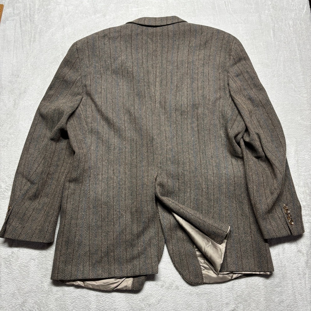 Vintage Chaps Ralph Lauren Blazer Mens 44T Wool Herringbone Stripe Sport Coat - Picture 3 of 12